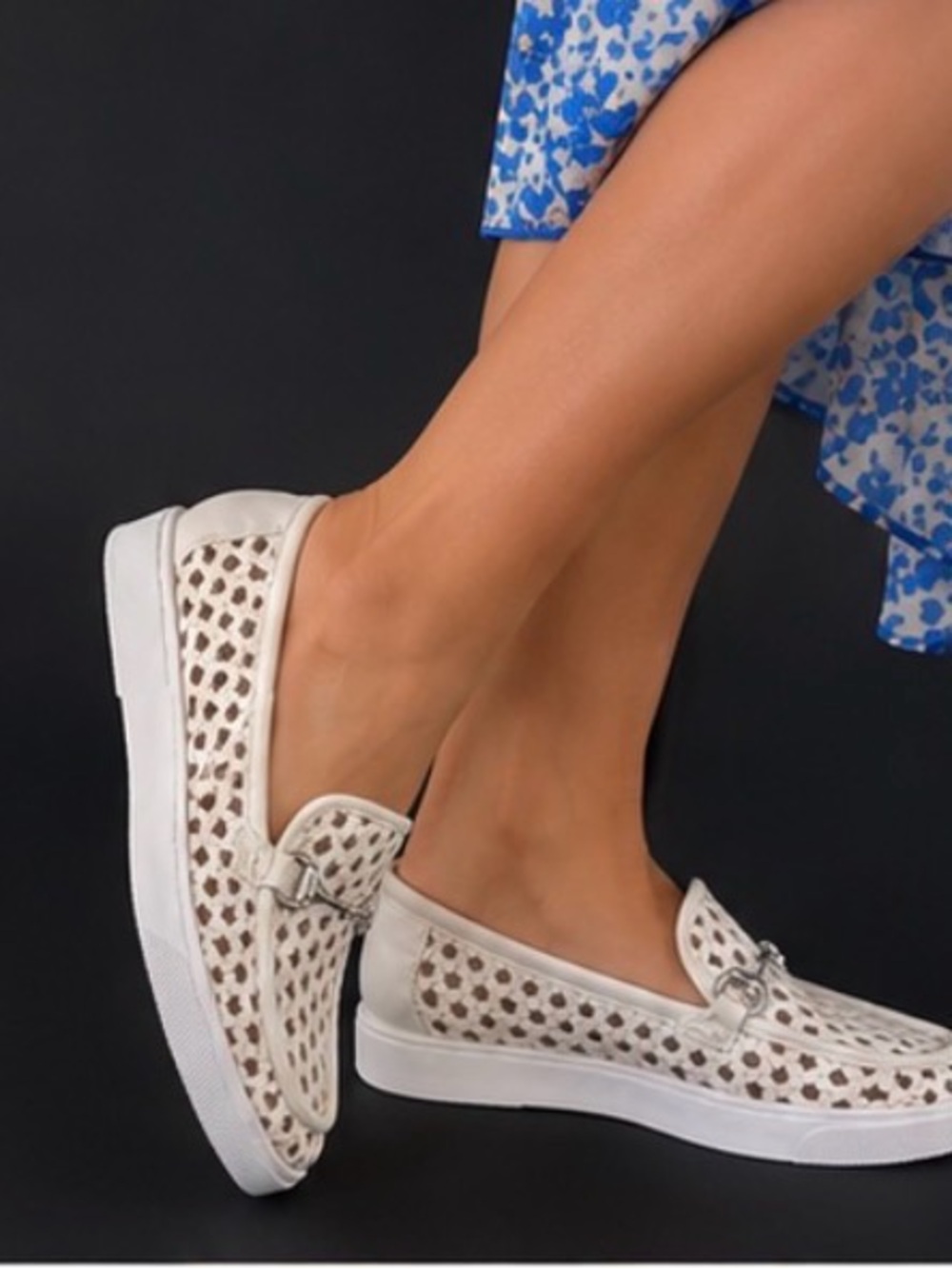Nordstrom Woven Slip-On Loafer Sneakers in White